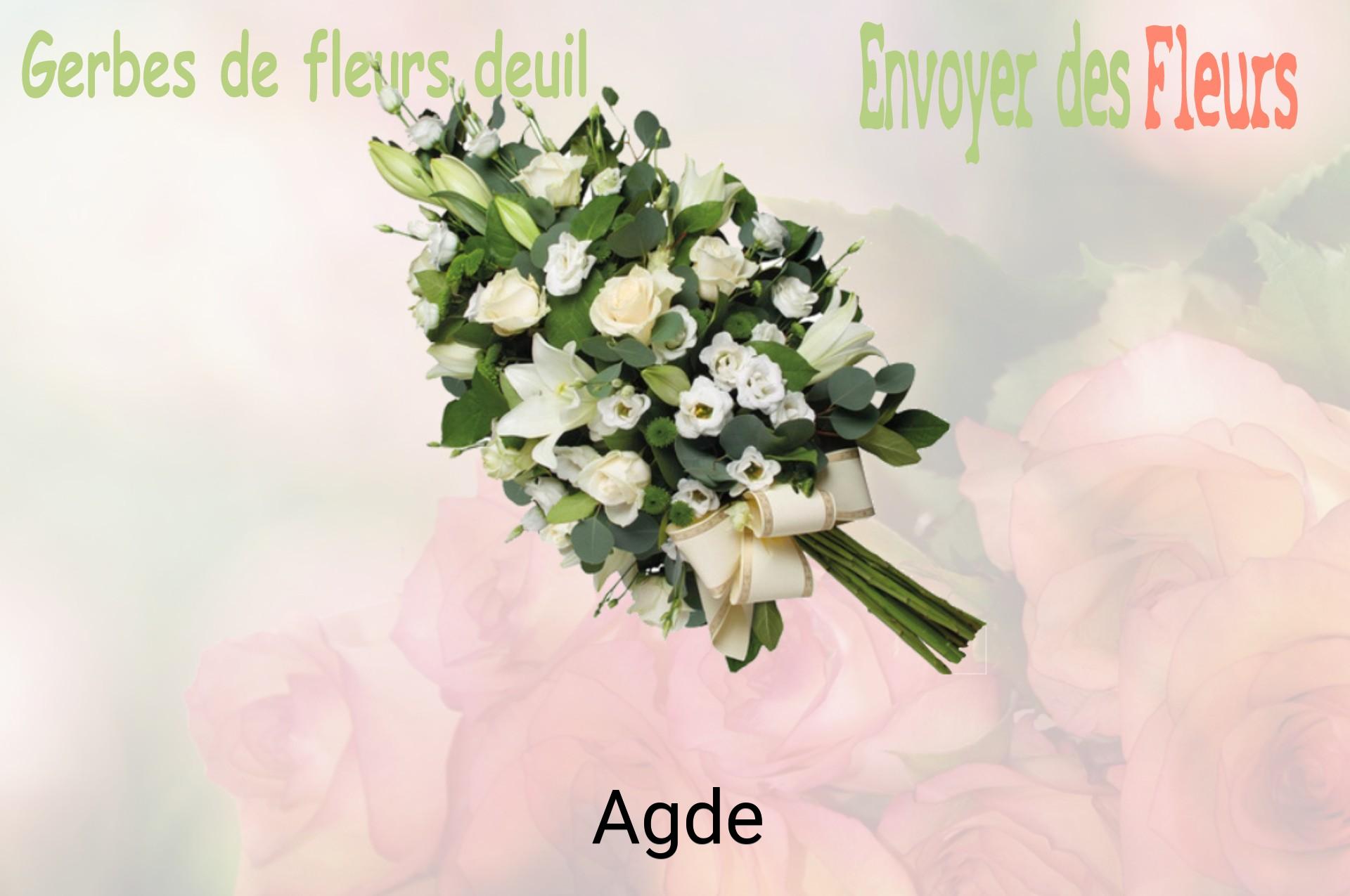 Gerbe de fleurs de deuil livrée à Agde